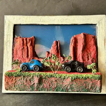 사진 프레임 디오라마 풀백카 4대 포함