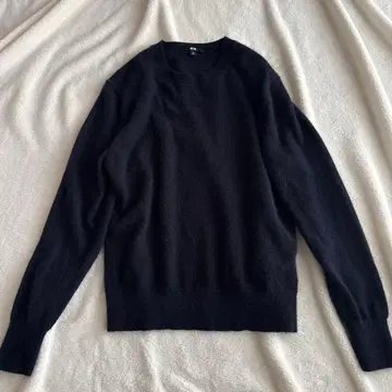 UNIQLO 캐시미어 크루넥 스웨터 니트 네이비