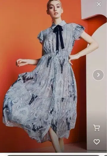 새상품급 SOV 페이즐리 프린트 쉬폰 원피스