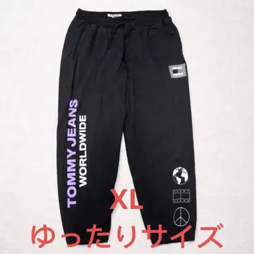 새상품급 TOMMY JEANS 조거 팬츠 스웨트 팬츠 루즈한 사이즈