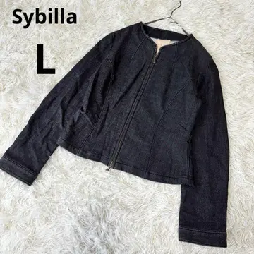 Sybilla 노카라 데님 자켓 집업 L