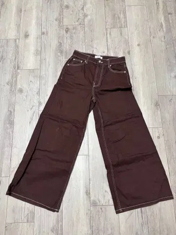 Bershka 브라운 와이드 팬츠