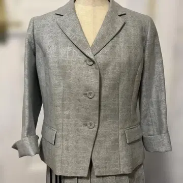 레킵 아이스 블루 그레이 자켓 플리츠 스커트 세트