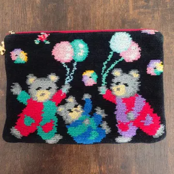 FEILER 페이 곰과 풍선 자수 파우치