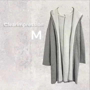 클리어 임프레션 롱 가디건 후드 부착 그레이 M 겉옷