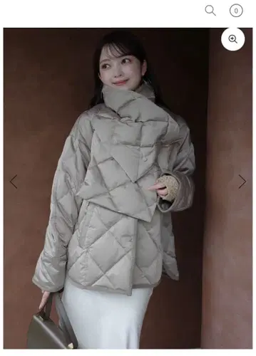 [ TAION x anuans ] 스톨 세트 미들 다운 베이지