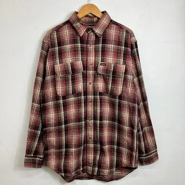 90s Wrangler 옴브레 헤비 플란넬 셔츠 레드 계열 VINTAGE