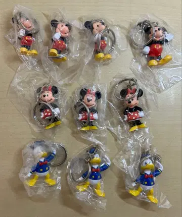 레트로 디즈니 미키 미니 도날드 피규어 키링 10개