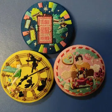 자수 디자인 캐릭터 배지 3개 세트