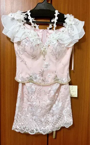 ROBE de FLEURS 핑크 드레스 M