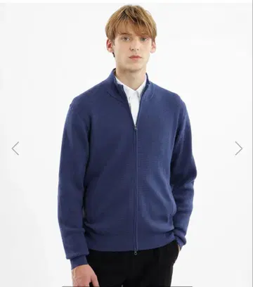 매킨토시 미니 와플 스탠드 집업 니트 블루 40 L