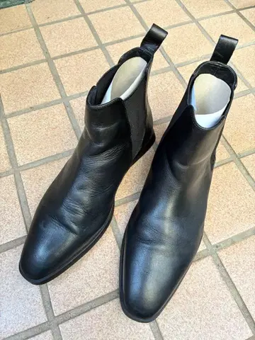 ZARA 자라 사이드 고어 부츠 블랙 천연 가죽 가죽 신발 신발 부츠