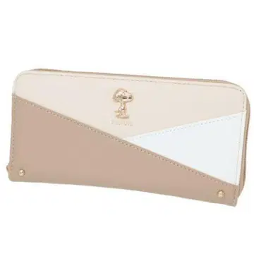 스누피 SNOOPY 피넛 장지갑 베이지