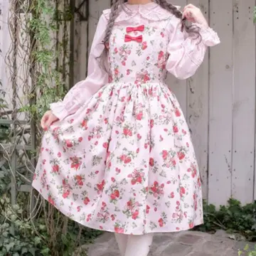 axes femme kawaii 클래식 베리 점프 스커트 핑크