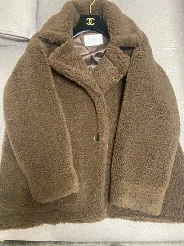 보아 자켓 브라운 더블 브레스트 미사용 택 포함