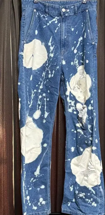 스플래터 패턴 데님 팬츠