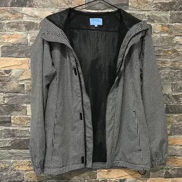 [ 새상품급 ] 하운드투스 패턴 후드 부착 자켓 신축성 있음