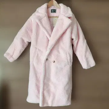 [ 새상품 미사용 ] 핑크 보아 롱 코트