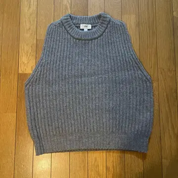 HYKE/2024AW 구매/울 100%/그레이/슬리브리스 니트 베스트