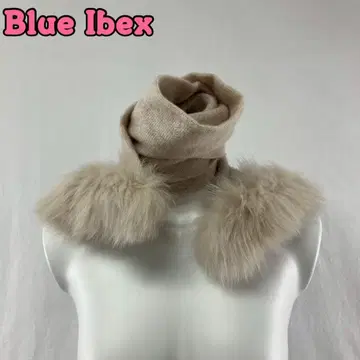 정056P Blue Ibex 퍼 달린 캐시미어 100% 머플러