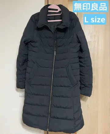 무인양품 롱 기장 다운 코트 블랙