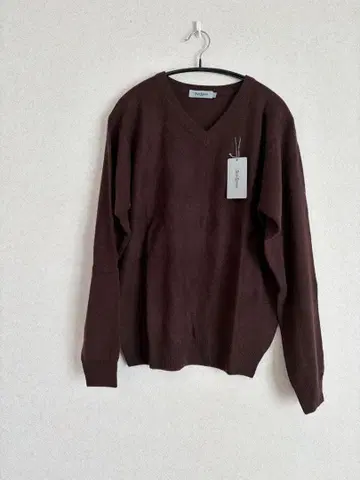 [ 새상품 ] 남성용 V넥 니트 스웨터 브라운 L 사이즈