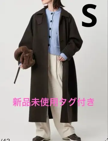 리버스 텐 칼라 롱 코트 브라운 S 사이즈