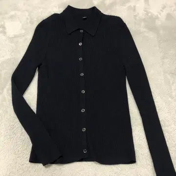 유니클로 메리노 리브 폴로 가디건 XL