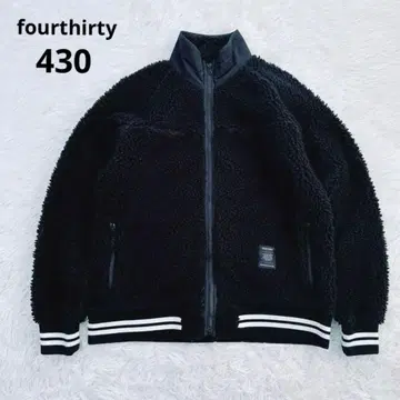 포서티 430 보아 플리스 재킷 블루종 블랙 하이넥 일본제