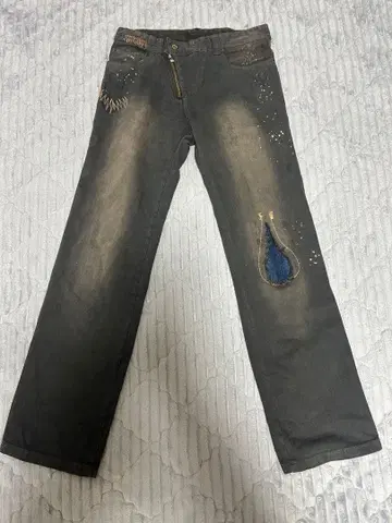 D&G 돌체앤가바나 미드라이즈 더티 워시 펑크 데님