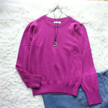 새상품급 스픽앤스팬 부드러운 캐시미어 100% 퍼프 수프 소매 니트