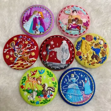 디즈니 캐릭터 자수 캔뱃지 7개 세트