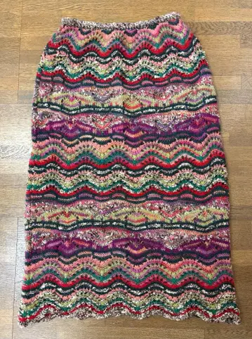 MISSONI 니트 스커트 멀티 컬러 물결 패턴 이탈리아제