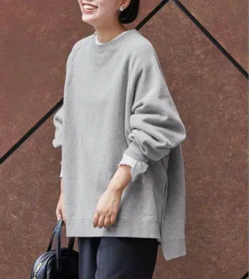 FRAMeWORK 래글런 판초 맨투맨 그레이