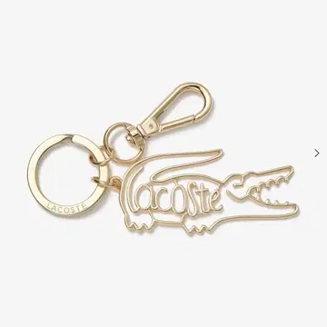 라코스테 네임 악어 로고 키링 골드