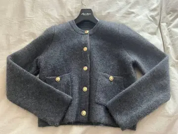 완판 anuans 캐시미어 블렌드 노카라 니트 자켓