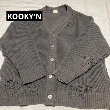 KOOKY'N 그레이 리브 가디건