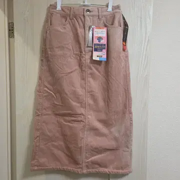 코듀로이 슬릿 롱 스커트 핑크 55