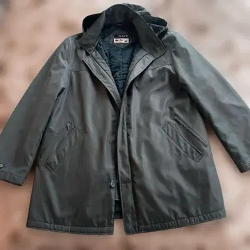 IR.APIE 방한 코트 후드 부착 남성용 XL 카키색