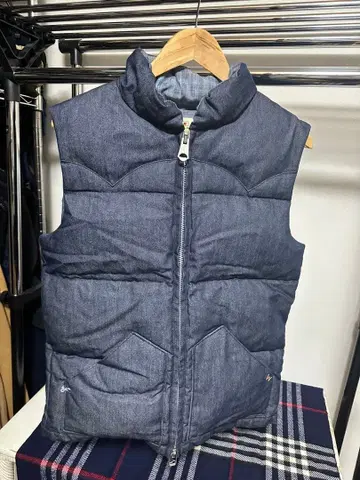 DENHAM x 와시 콜라보 다운 베스트 데님 인디고 덴함