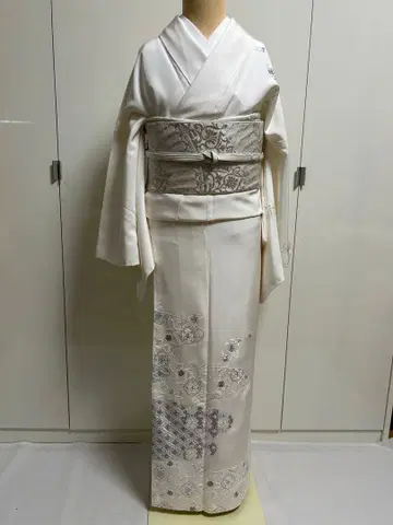 호몬기 화이트 스와토 기성복 L 이중 기모노 기모노 자수 사이즈 L