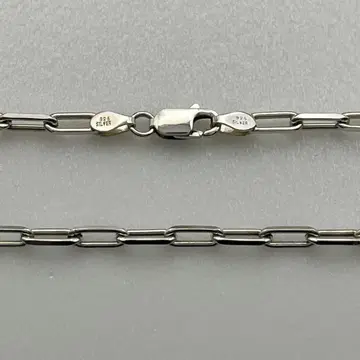 실버 925 2면 컷 롱 팥 체인 목걸이 60cm
