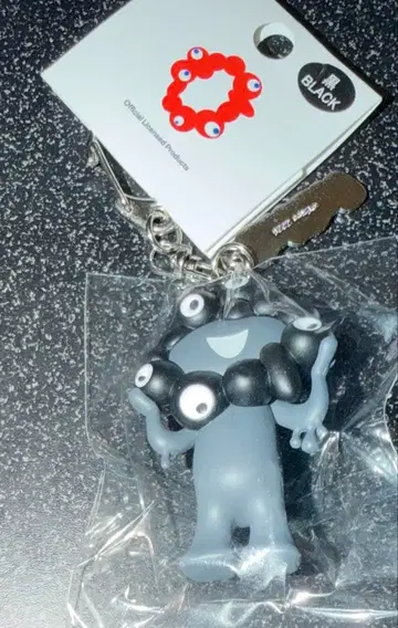 블랙 미야쿠미야쿠 PVC 입체 마스코트 키링 플레이트 포함