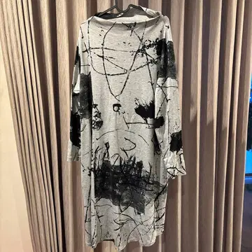 아트풍 그레이&블랙 긴팔 원피스 아라타풍