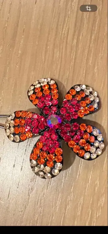 SOHO 옴브레 크리스탈 플라워 머리핀