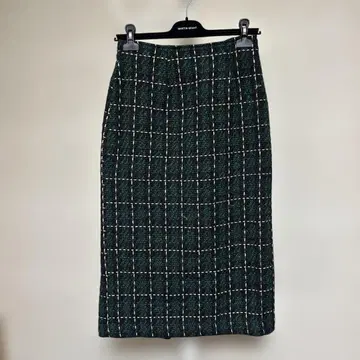 가라류다 가란테 그린 계열 체크 무늬 타이트 스커트
