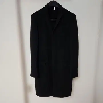 디자인웍스 캐시미어 100% 블랙 체스터 코트