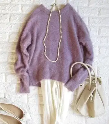 유나이티드 애로우즈 green label relaxing 기모 니트 퍼플