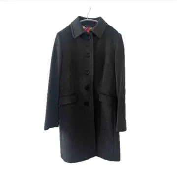 다크 그레이 롱 코트 리본 디자인