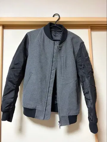 MA-1 스타일 자켓 M 사이즈 그레이/블랙